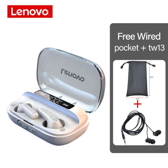 New Lenovo Wireless Earphone QT81 Bluetooth 5.0 Waterproof Headphones Touch Button Hifi Stereo Earbuds 40Mah Battery with Mic
