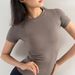 SALSPOR Quick Dry Seamless Sport T Shirt Women Solid Color Short Sleeve Yoga Shirt Running Fitness Gym Shirts Workout Tops Femme