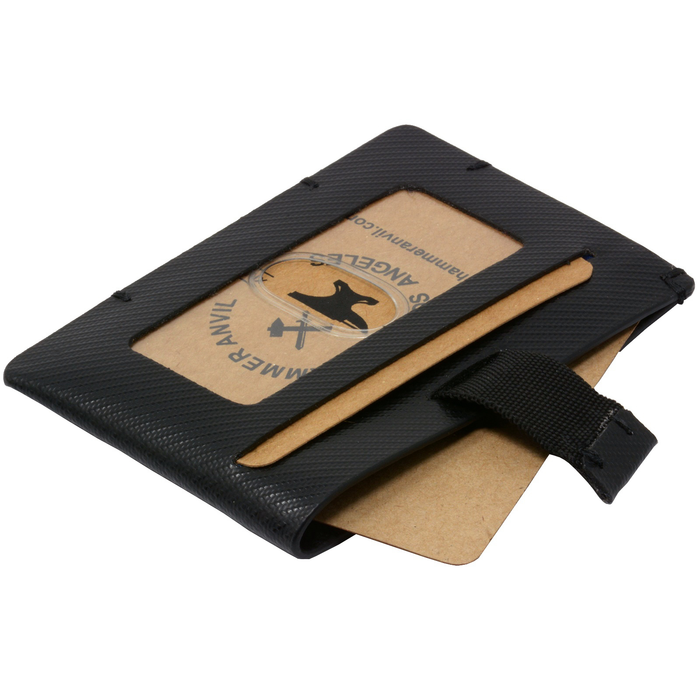 Hammer Anvil Mens Minimalist Front Pocket Wallet RFID Safe Leather Easy Pull Tab