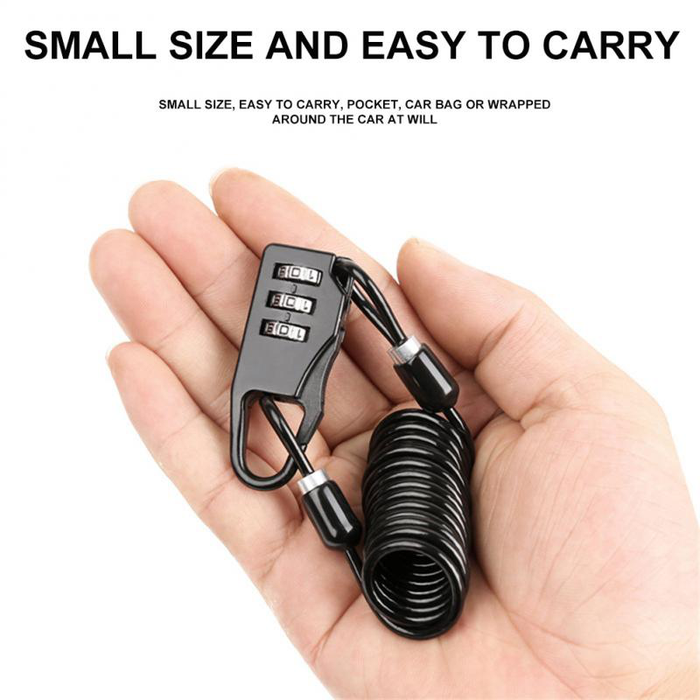 New Durable Helmet Lock Chain 4 Digit Password Combination Portable MTB Road Bike Anti-Theft Cable Theft Lock Bicycle Parts
