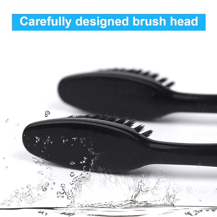 Pack of 10 Natural Charcoal Toothbrush Gentle Soft Slim Teeth Head Whitening Brush for Adults Children Ultra Soft Bristles