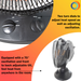 Comfort Zone 700/1000-Watt Oscillating Parabolic Dish Radiant Electric Portable Space Heater , Black