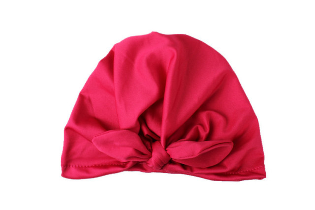 Sweet Dot Baby Girl Hat with Bow Candy Color Baby Turban Cap for Girls Elastic Infant Accessories 1 PC