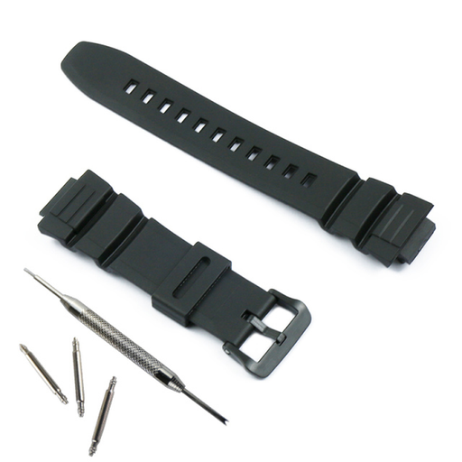Accessories Pin Buckle for Casio MCW-100H 110H W-S220 HDD-S100 Waterproof Resin Watch Strap for Men and Women Watch Band