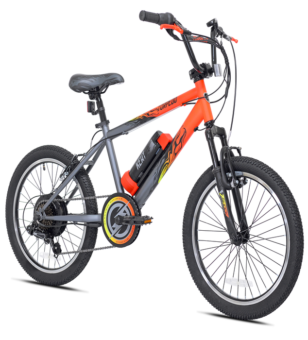 Kent 20 In. Torpedo Ebike Orange and Gray, Electric Bicycle
