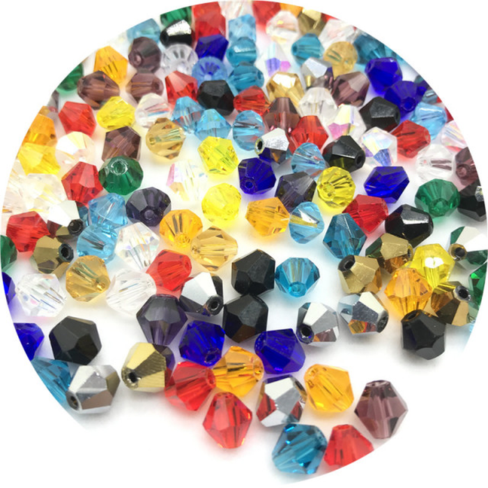 4/6/8Mm Shiny Crystal Beads Bicone Beads Glass Beads Loose Spacer Beads for Jewelry Makingdiy Bracelet Necklace Accessories