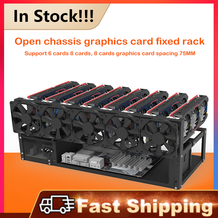 Stackable Open Mining Rig Frame Iron Mining ETH/ETC/ZEC Ether Accessories Tools for 8 GPU Crypto Coin Bitcoin Rack Only New