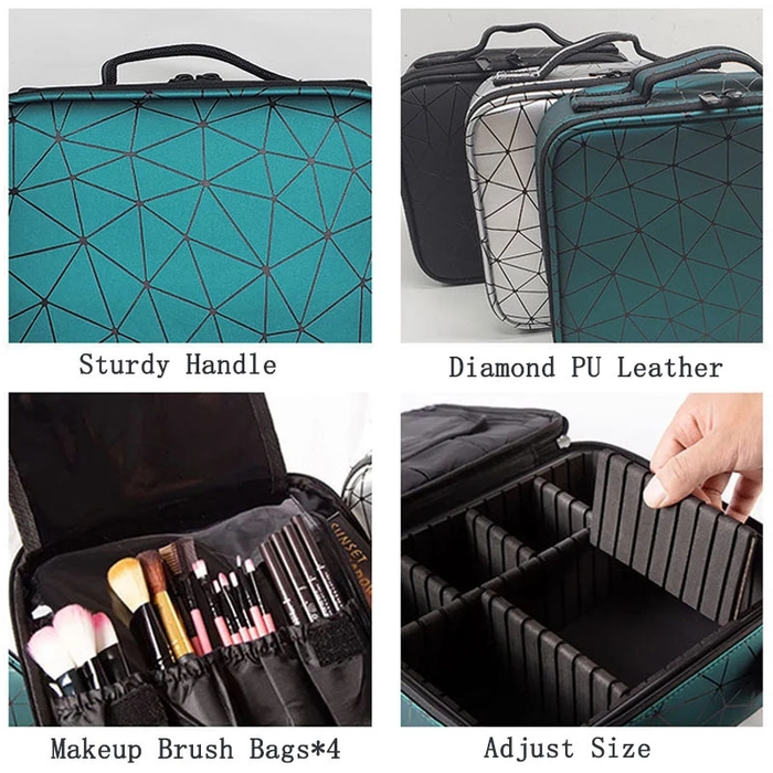 Female Brand Profession Makeup Case Fashion Beautician Cosmetics Organizer Storage Box Nail Tool Suitcase for Women Make up Bag