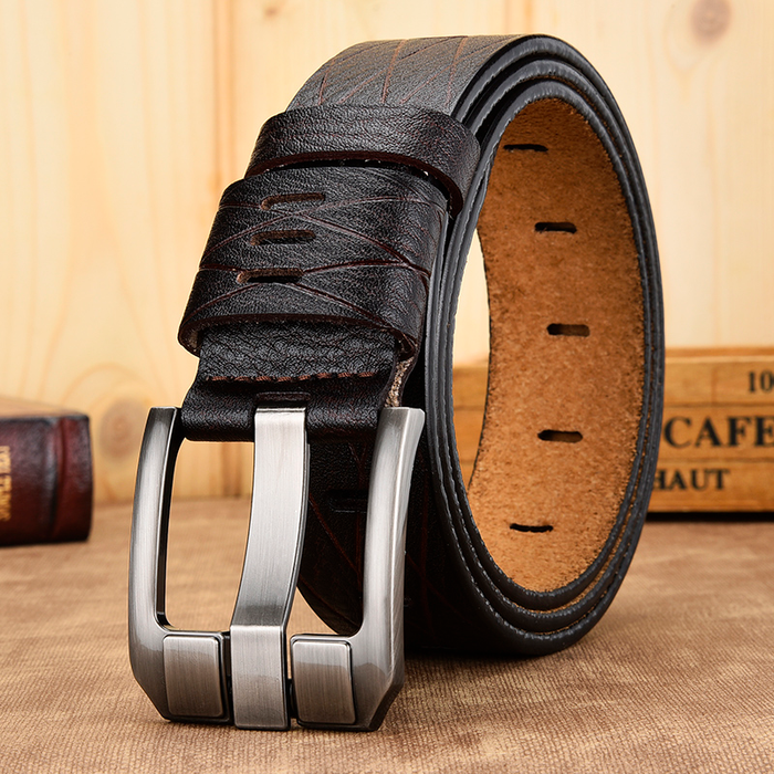[Dwts]Belt Male Leather Belt Men Genuine Leather Strap Luxury Pin Buckle Casual Men Belt Ancy Vintage Jeans High Quality