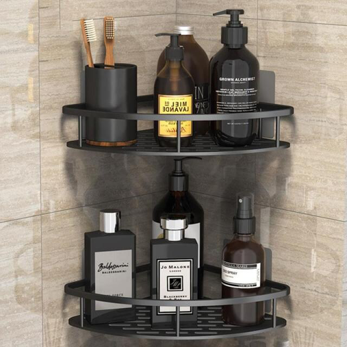 Bathroom Shelves No Drill Corner Cosmetic Shelf Bath Shower Shampoo Sundries Holder Toilet Towel Organizer Kitchen Storage Rack