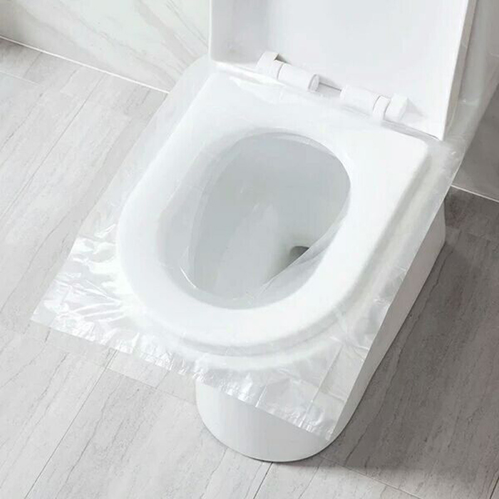 50 Pcs/Bag Travel Disposable Toilet Seat Covers Mat 100% Waterproof Toilet Paper Pad for Travel/Camping Bathroom Accessories Set