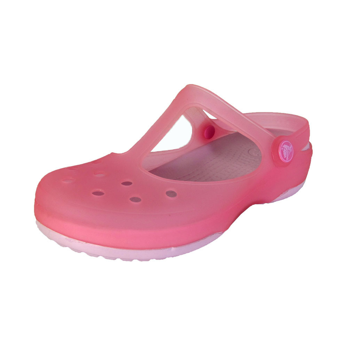 Crocs Womens Carlie Mary Jane Flat Shoes, Pink Lemonade/Bubblegum, US 4