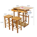 Ktaxon Wood Top Kitchen Island Storage Cabinet Dining Table with Drawers and 2 Stools