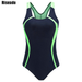 Riseado Sports One Piece Swimsuit 2022 Competition Swimwear Women Patchwork Swimming Suits for Women Racerback Bathing Suits XXL