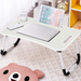 Fold Laptop Desk for Bed, Protable Laptop Bed Tray with Legs, Small Lazy Laptop Bed Tray with Ipad Slots, White Laptop Table for Adults/Students/Kids, Eating Working Desk for Couch/Sofa/Floor, HJ1822