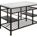 Acme Lanzo Kitchen Island in Marble and Gunmetal, Multiple Color