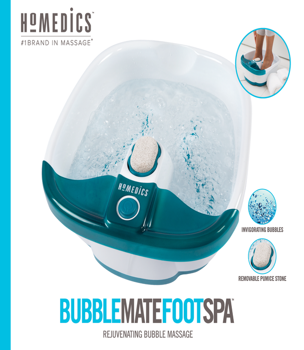 Homedics Bubble Mate Heated Foot Spa Bubble Foot Massager