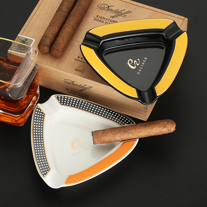 COHIBA Cigar Gadgets Home Cigar Ashtray Portable Ceramic 3 Cigars Ash Tray Tobacco Cigarette Ashtrays Holder