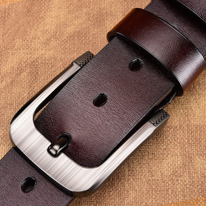 Genuine Leather for Men&#39;S High Quality Buckle Jeans Cowskin Casual Belts Business Cowboy Waistband Male Fashion Designer 2021New