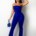 Sexy Tube Top Off-Shoulder Top Line Decoration Slim Trousers Two-Piece Fashion Ladies Solid Color Long Street Nightclub Suit