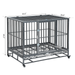 PawHut Heavy Duty Steel Dog Crate with Wheels, Grey, Large, 42"L