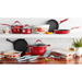 The Pioneer Woman Sweet Romance 30-Piece Nonstick Cookware Set, Red