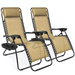 Best Choice Products Set of 2 Adjustable Zero Gravity Lounge Chair Recliners for Patio, Pool W/ Cup Holders - Brown