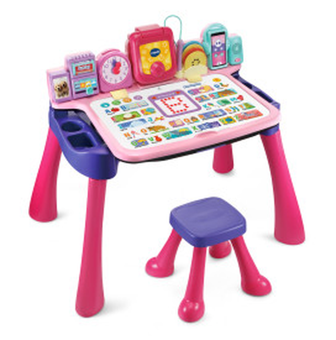Vtech® Get Ready for School Learning Desk™ with Projector and Stool (Pink)