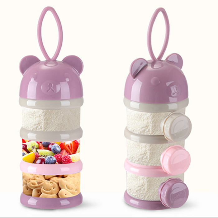 3 / 4 Layers Bear Style Portable Baby Food Storage Box Essential Cereal Infant Milk Powder Box Toddle Snacks Container ZXH