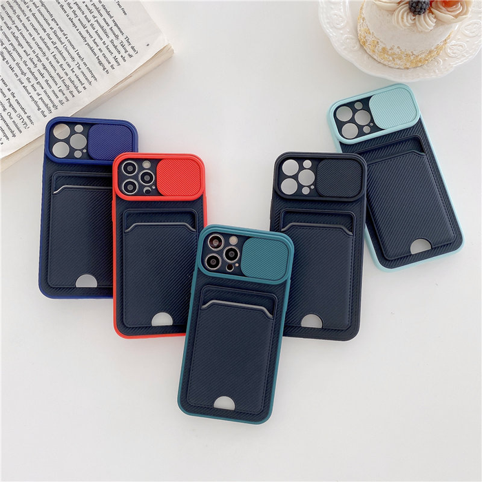 Soft Silicone Card Bag Phone Case for Iphone 13 12 11 Pro X XR XS Max 7 8 plus 13 Pro Shockproof Camera Protection Back Cover