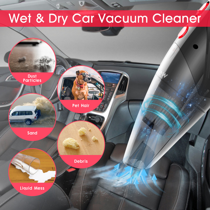 Audew Car Vacuum Cleaner, Handheld Auto Vacuum Cleaner 8000Pa High Power Portable Vacuum Cleaner Wet & Dry DC 12V with 16.4 Ft Power Cord Length
