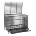 Walnest 48" Large Folding Cage Dog Crate XL Pet Kennel w/ Metal Square Tube Tray 20cm Wheels for Dogs Sliver