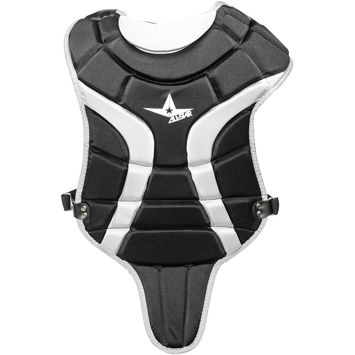 All-Star Little Leauge Youth Boys Catchers Chest Protector with Extension, Black, Ages 7-9