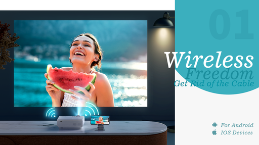 VANKYO Wireless 720P LCD Projector, Portable Wifi Projector - White