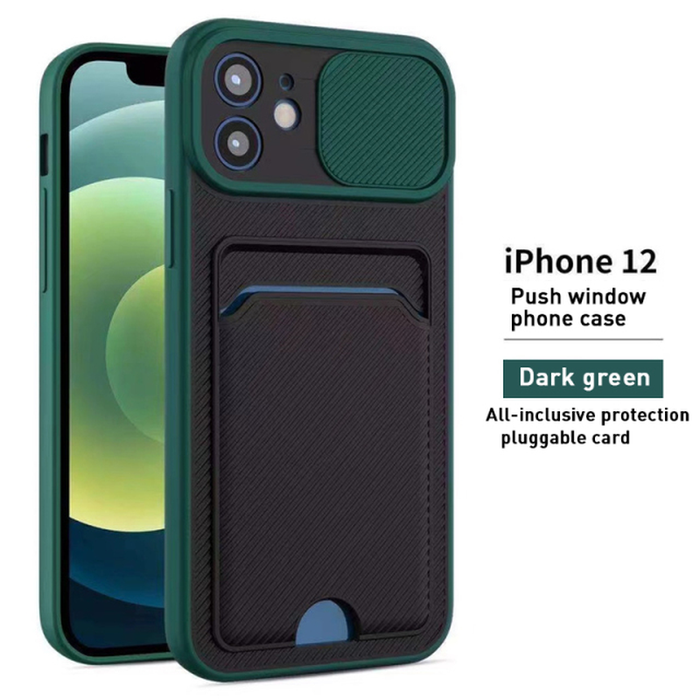 Soft Silicone Card Bag Phone Case for Iphone 13 12 11 Pro X XR XS Max 7 8 plus 13 Pro Shockproof Camera Protection Back Cover