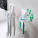 1 Pcs Punch-Free Stainless Steel Bathroom Accessories Toothbrush Cup Wall Mounted Toothbrush Toothpaste Cup Holder Storage Rack
