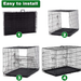 BestPet 48 inch 42 inch Large Dog Crate Dog Cage Dog Kennel Metal Wire Double-Door Folding Pet Animal Pet Cage with Plastic Tray and Handle