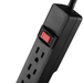 Hyper Tough 6 Outlets Power Strip with 8 ft. Cord, Black, Single Pack