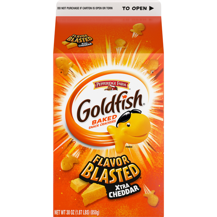 Goldfish Flavor Blasted Xtra Cheddar Snack Crackers, 30 oz carton