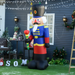 HOMCOM Christmas Outdoor Yard Colorful 8Ft Blow up Inflatable Nutcracker Soldier with Scepter Decoration with 3 LED for Indoor Outdoor House Party Display