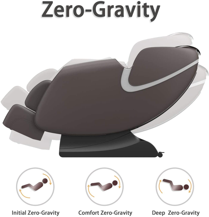 BOSSCARE Massage Chair Zero Gravity Full Body with Heat Bluetooth Speaker Black