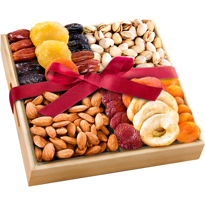 Golden State Fruit Gourmet Dried Fruit and Nut Assortment Gift Tray, 9 Pc