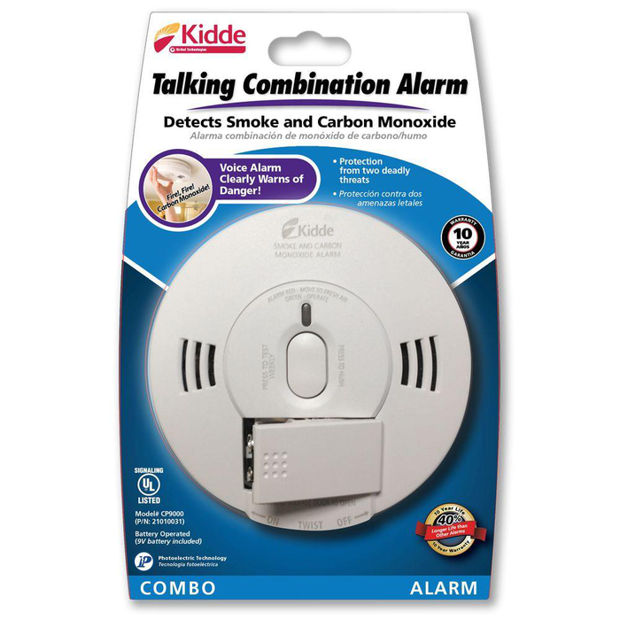 Kidde Photoelectric Combination Smoke & CO Alarm, Model CP9000
