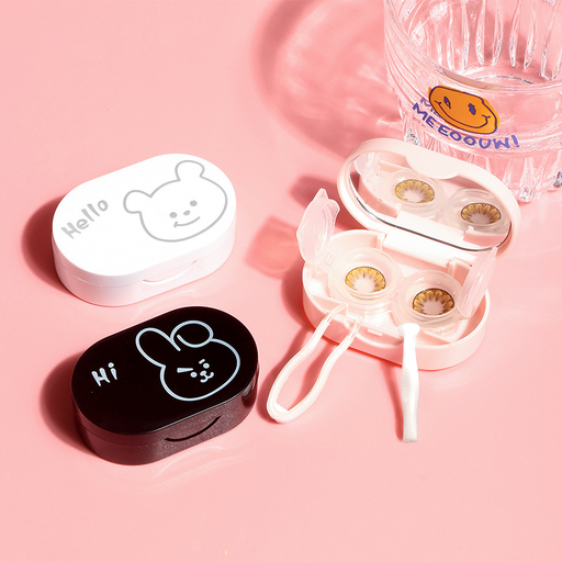 Dropshipping Free Shipping Candy Solid Color Women Cute Contact Lenses Box Lens Case Eyes Care Kit Glasses Case Holder Container