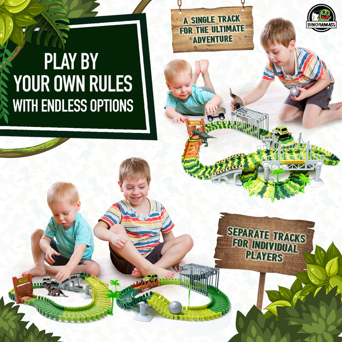 Dinosaur Toys Track for Boys and Girls - STEM Toys Activities for Kids - Build an Adventure Race Car Track Set Learning Toy - Best Dinosaur Gifts for Boys, Girls and Toddlers Ages 3, 4, 5, 6, 7, 8, 9+