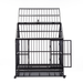 Walnest 42"  Dog Crate Strong Metal Pet Cage Large Heavy Duty Kennel House w/ Wheels &Tray Roof, Dark Silver