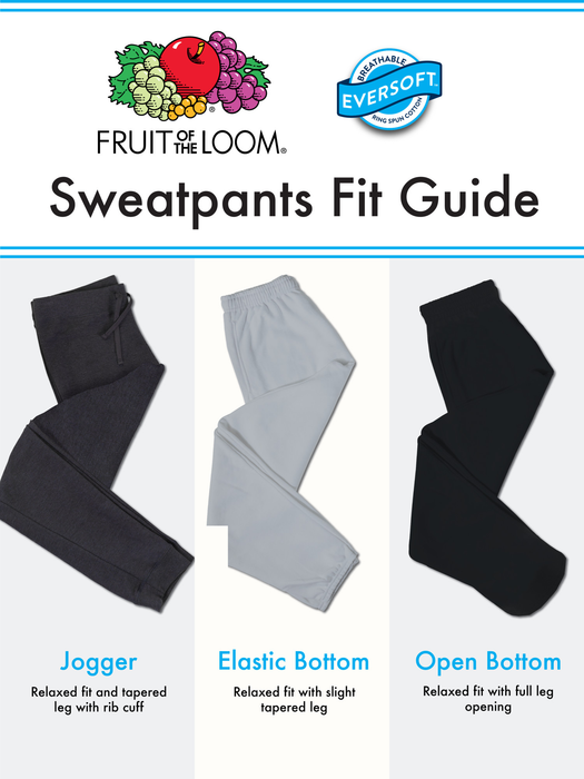 Fruit of the Loom Men'S Eversoft Fleece Elastic Bottom Sweatpants, up to Size 4XL