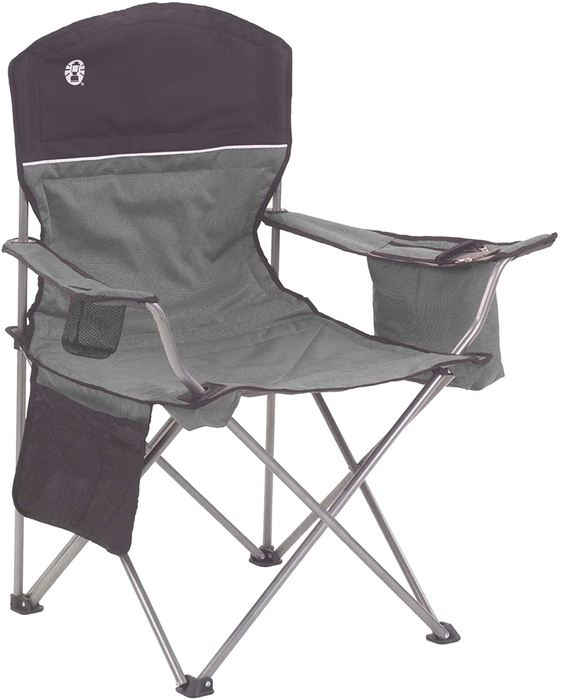 Coleman® Camping Chair with Built-In 4-Can Cooler, Blue