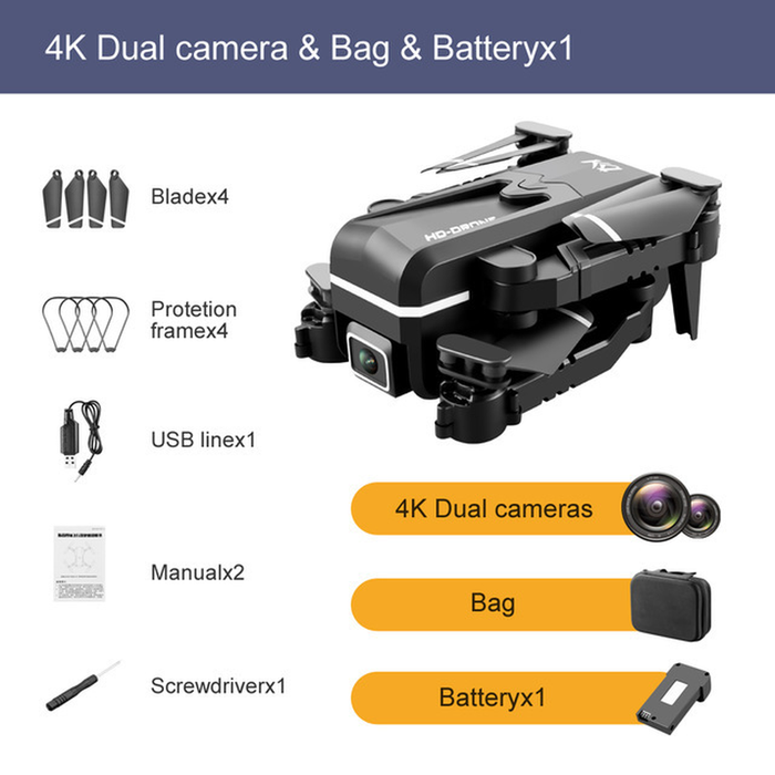 2021 New KK1 Mini Rc Drone 4K with Dual Camera HD Wifi Fpv One-Key Automatic Return Helicopter Quadcopter Dron Toy for Child Kid