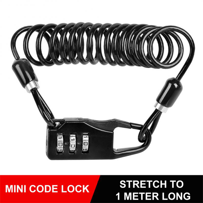 New Durable Helmet Lock Chain 4 Digit Password Combination Portable MTB Road Bike Anti-Theft Cable Theft Lock Bicycle Parts